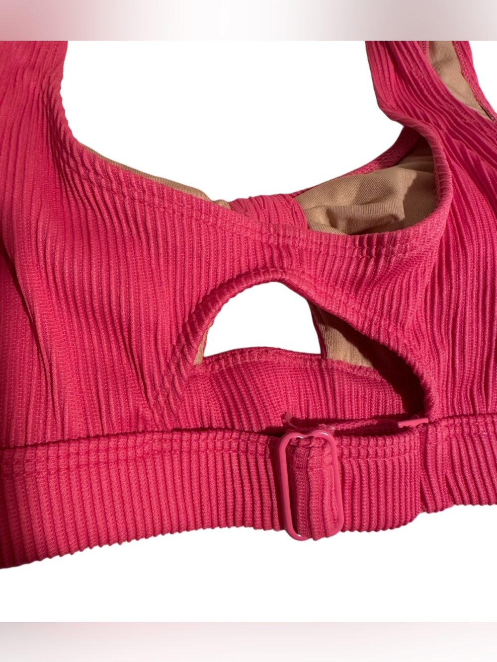 Old Navy Ribbed High-Waist Bikini Set in Deep Pink - Picture 9 of 16